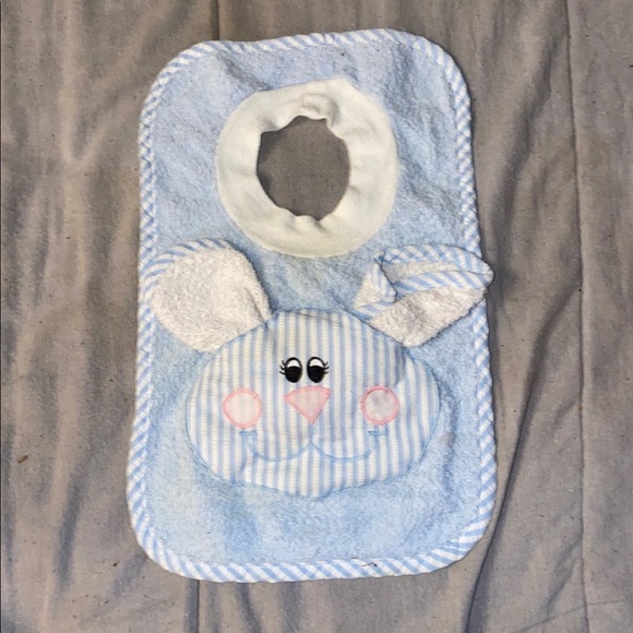 Rare Vintage Mullin Square Kids Bunny Baby Bib - Picture 1 of 4